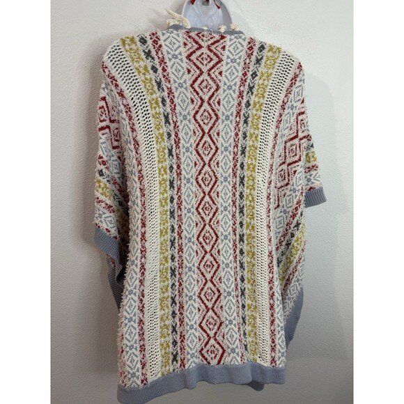 CAbi Siesta Multicolor Tassel Fringe Sweater Knit Cardigan Poncho Size XS/S - Picture 3 of 6